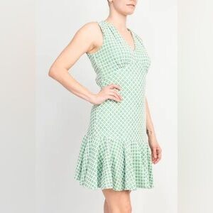 NWT Taylor womens Tweed Mini Dress, 16, Green